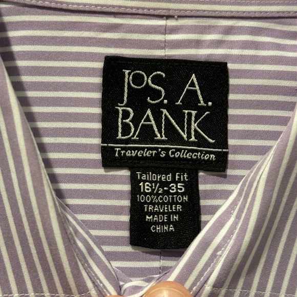 Jos. A. Bank Traveler’s Collection Light Purple Striped Dress Shirt - Picture 5 of 6